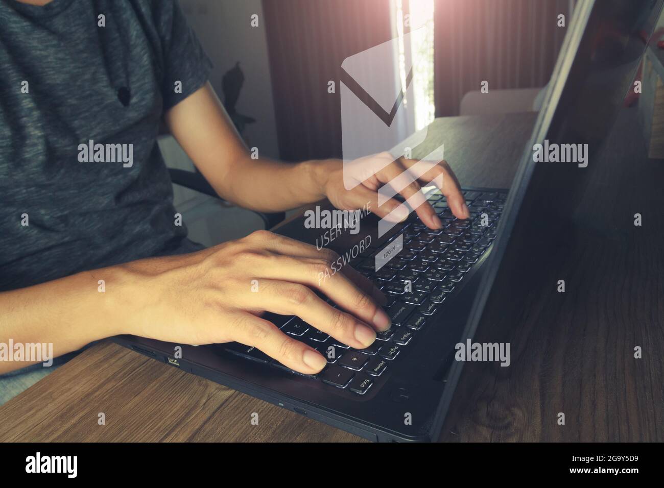 Login to check email inbox for communication user email for work and business marketing concept 