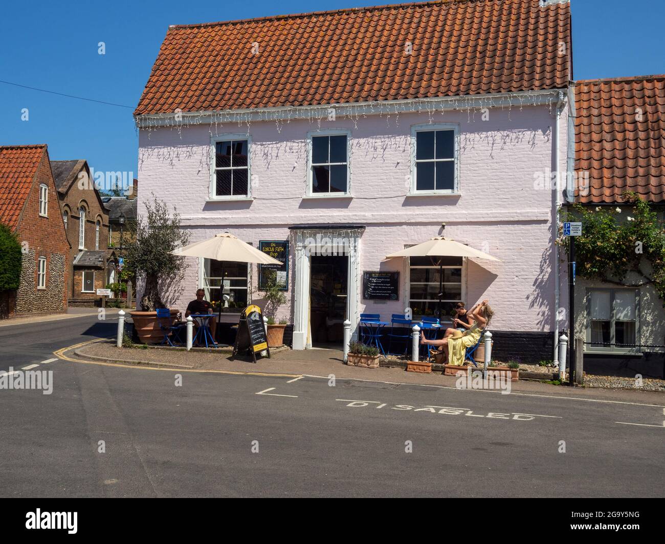 The Tuscan Farm Shop, a cafe, wine bar and deli, Burnham Market, Norfolk, UK; selling produce from the owner's farm in Montalcino, Tuscany Stock Photo