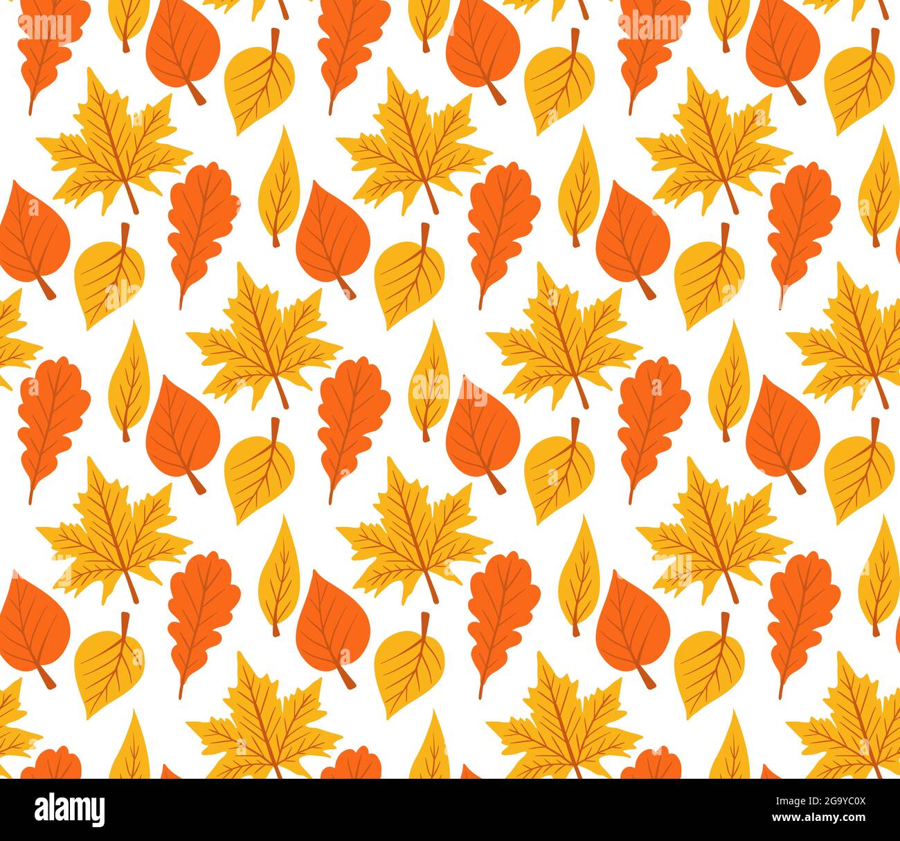 Seamless pattern with colorful autumn leaves. Vector illustration Stock ...