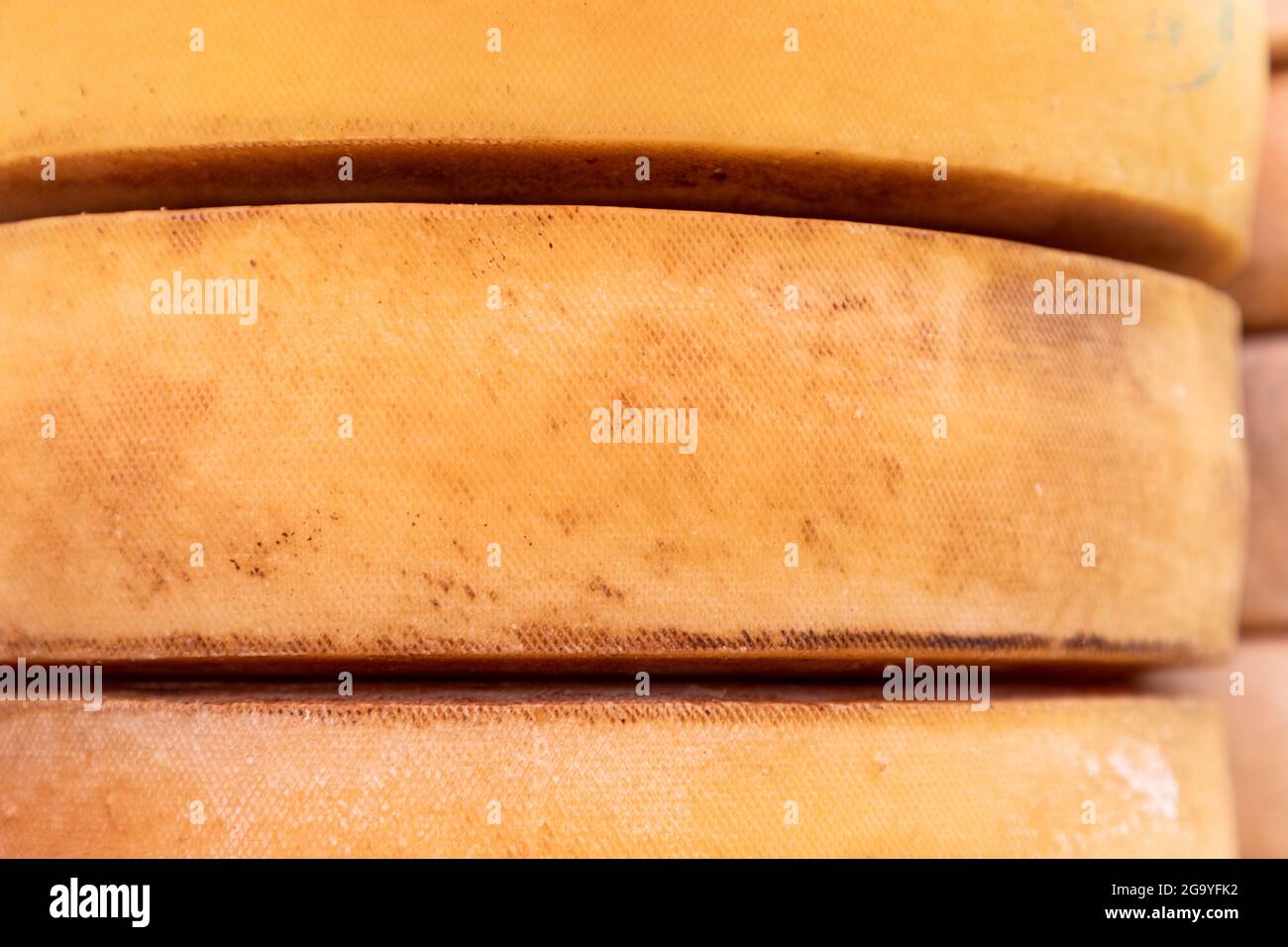 Italian cheese at the grocery market Stock Photo