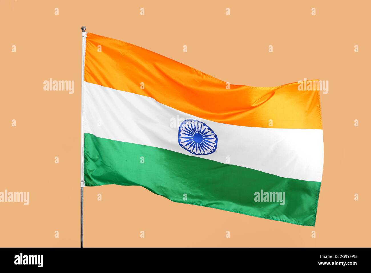 Flag of India on color background Stock Photo - Alamy