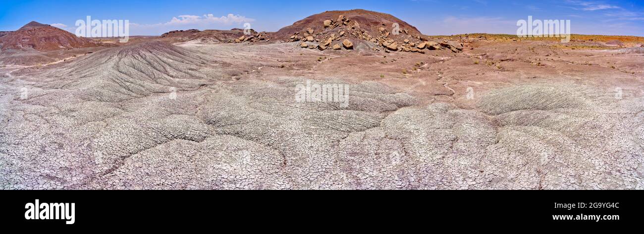 Salty Hills of the Flat Tops, Petrified Forest National Park, Arizona, USA Stock Photo