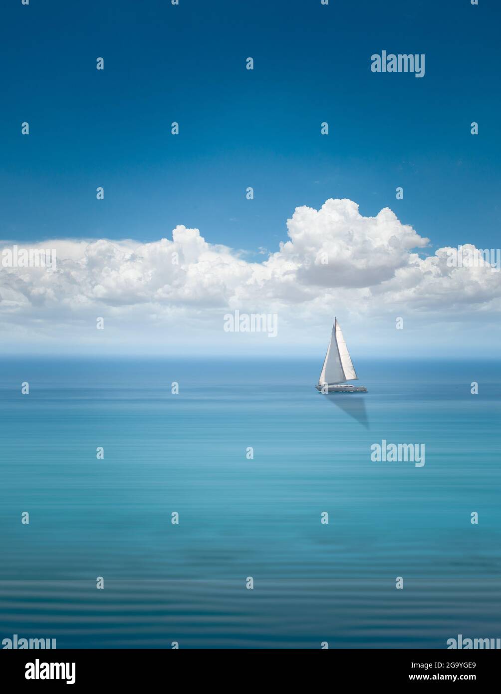 Sailing boat sailing in ocean, USA Stock Photo