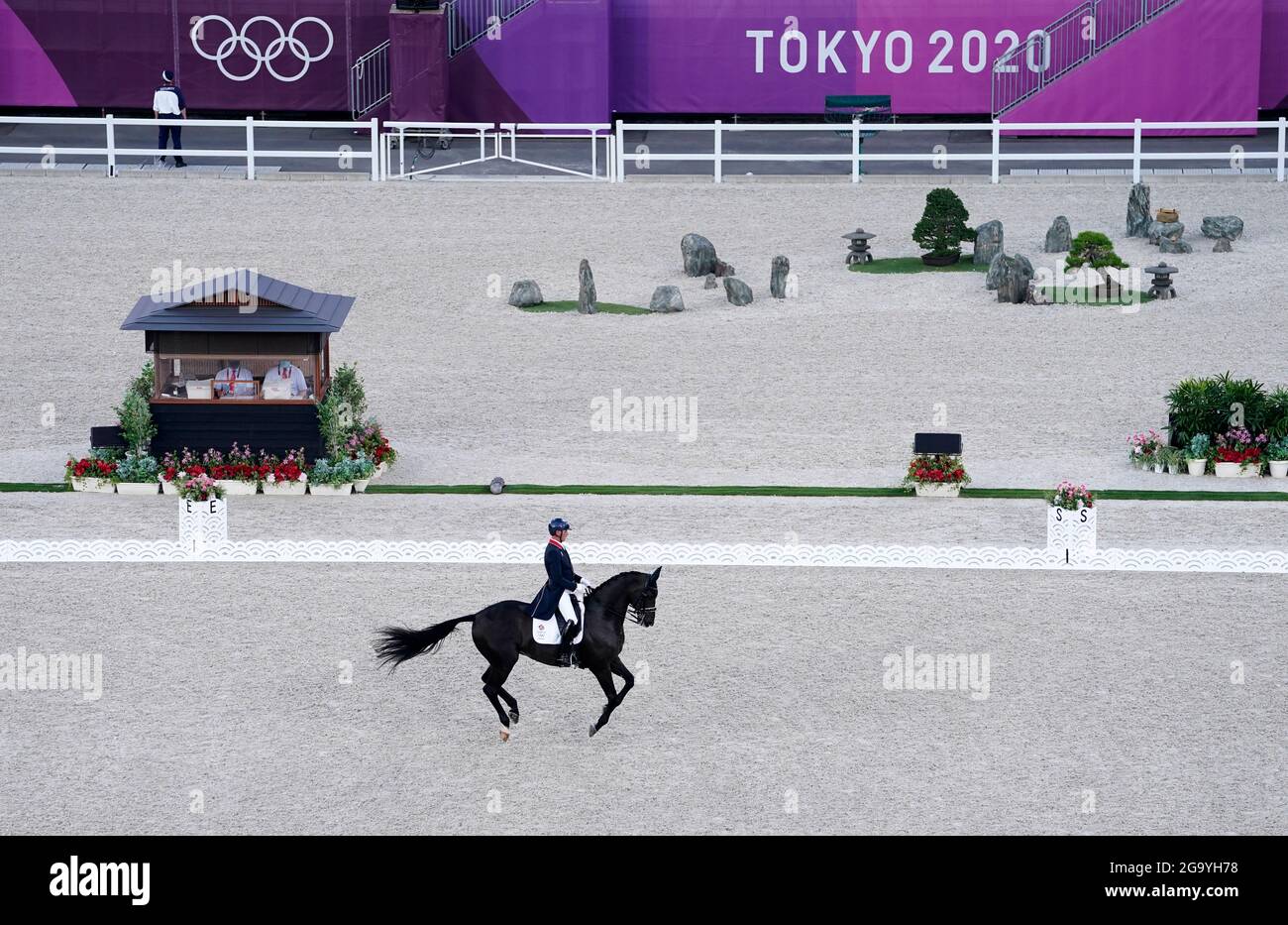 Great Britain's Carl Hester on En Vogue during the Grand Prix Freestyle - Individual Final at the Equestrian Park on the fifth day of the Tokyo 2020 Olympic Games in Japan. Picture date: Wednesday July 28, 2021. Stock Photo