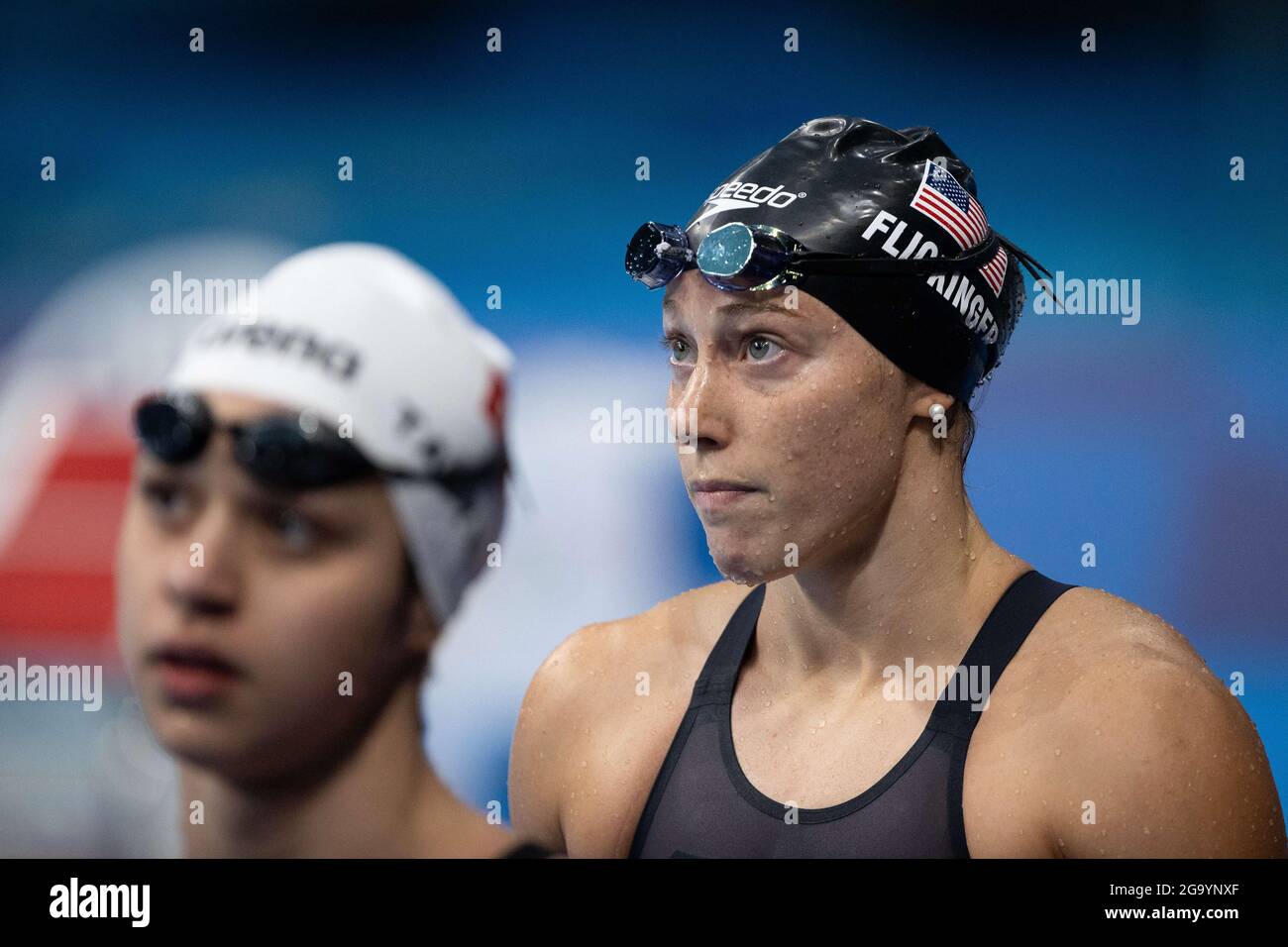 Tokyo, Kanto, Japan. 28th July, 2021. Hali Flickinger (USA) waves to ...