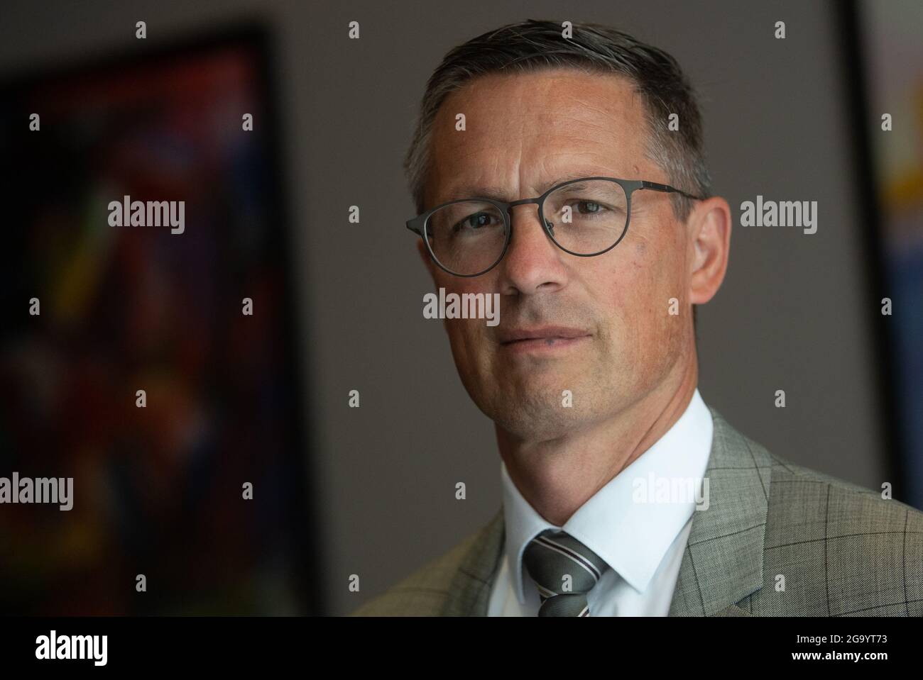 Leipzig, Germany. 28th July, 2021. Thomas Jäkel, chief negotiator for the  employers, before the start of the third round of collective bargaining in  the retail and mail order sector in Saxony, Saxony-Anhalt