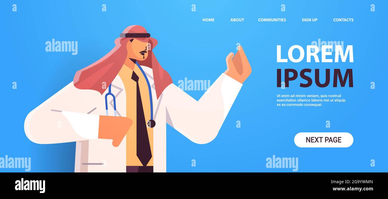 arab doctor in uniform arabic practitioner in hijab medicine healthcare ...