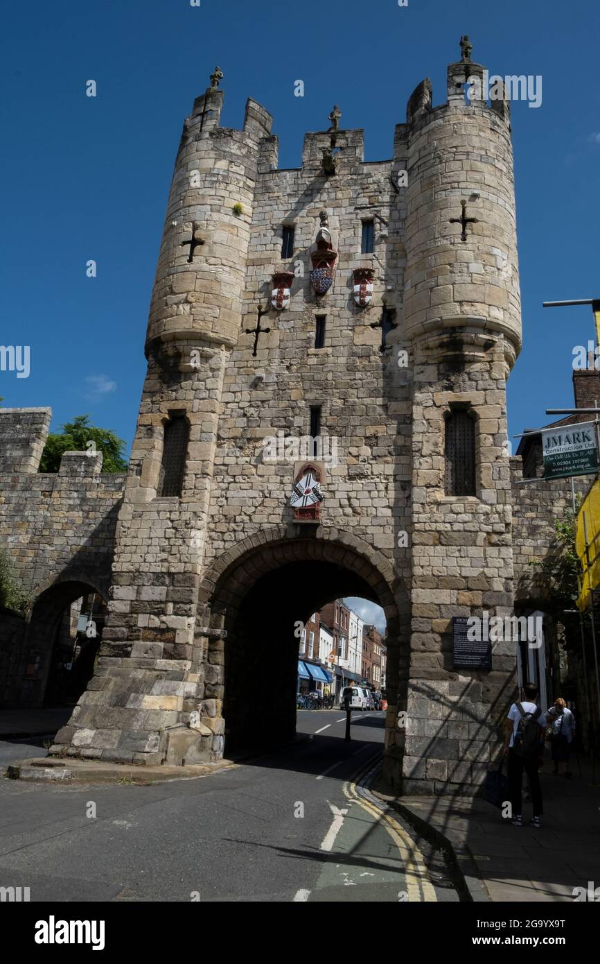 Stone built Micklegate Bar, York Stock Photo Alamy