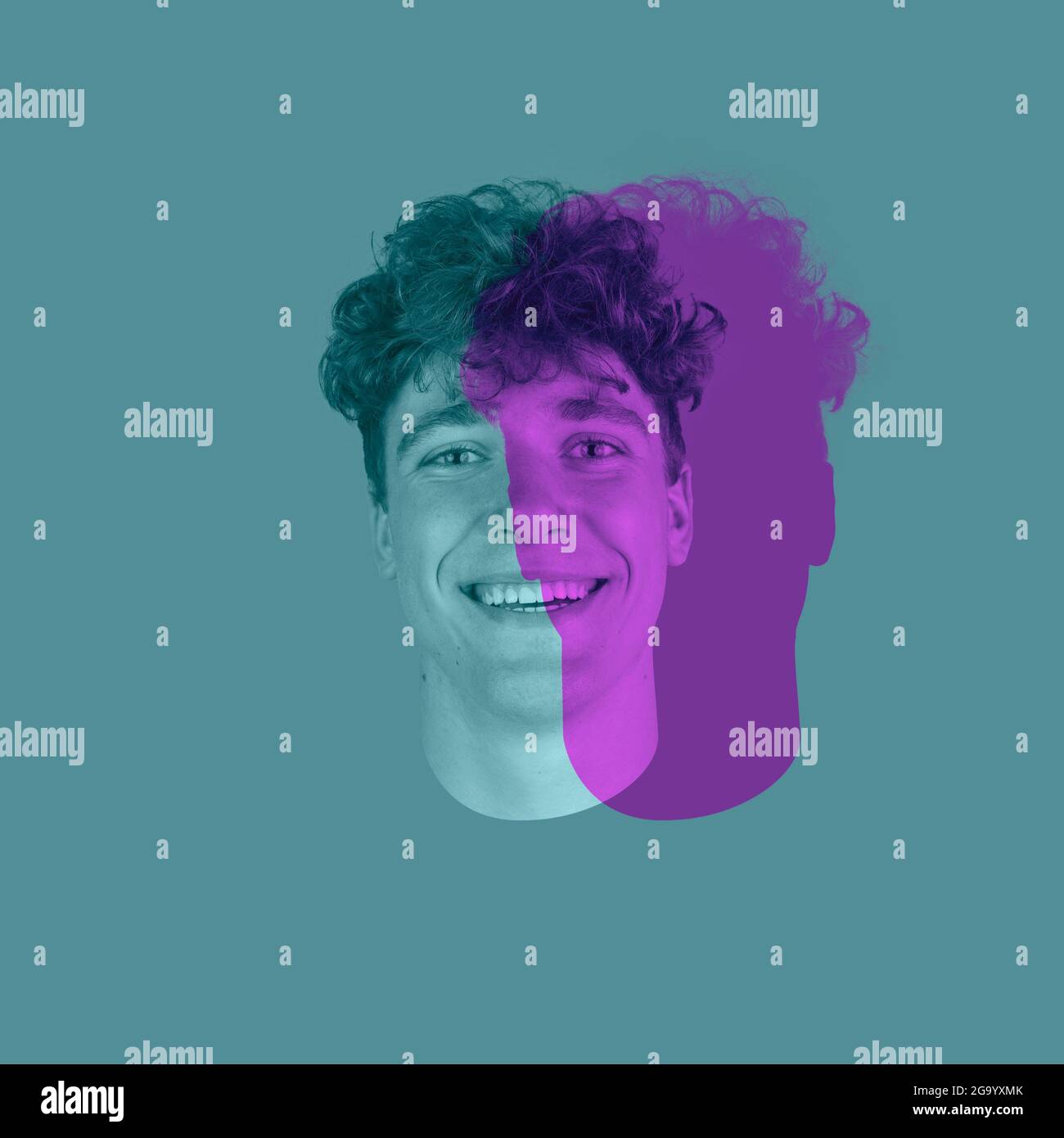 Mans face close up shadow hi-res stock photography and images - Alamy