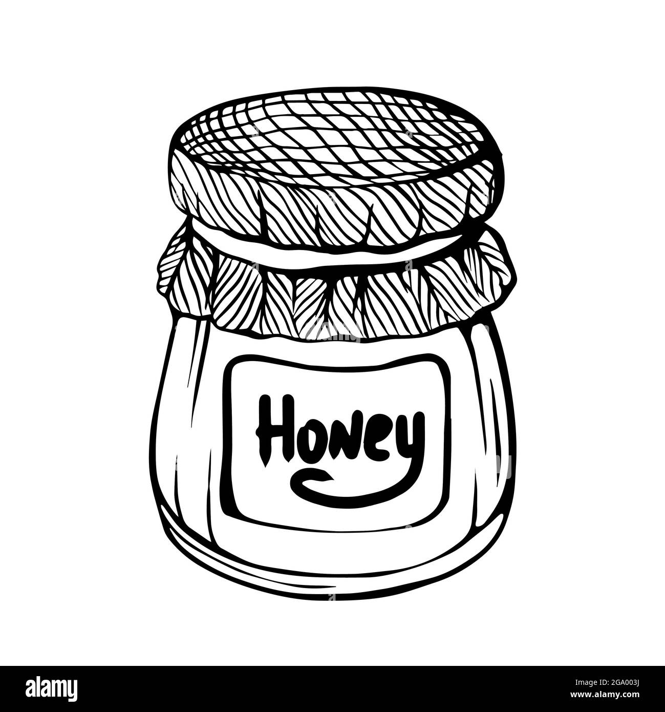 Premium Vector  Vector drawing in vintage style honey jar with honey  honeycombs eco friendly product food
