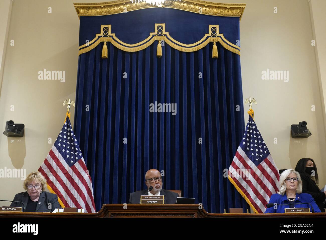 Chairman Rep Bennie Thompson D Miss Along With Rep Zoe Lofgren D Calif And Rep Liz Cheney R Wyo Right Listen During The House Select Committee Hearing On The Jan 6 Attack On Capitol Hill Chairman Rep Bennie Thompson D Miss Along With Rep Zoe Lofgren D Calif And Rep Liz Cheney R Wyo Right Listen During The House Select Committee Hearing On The Jan 6 Attack On Capitol Hill