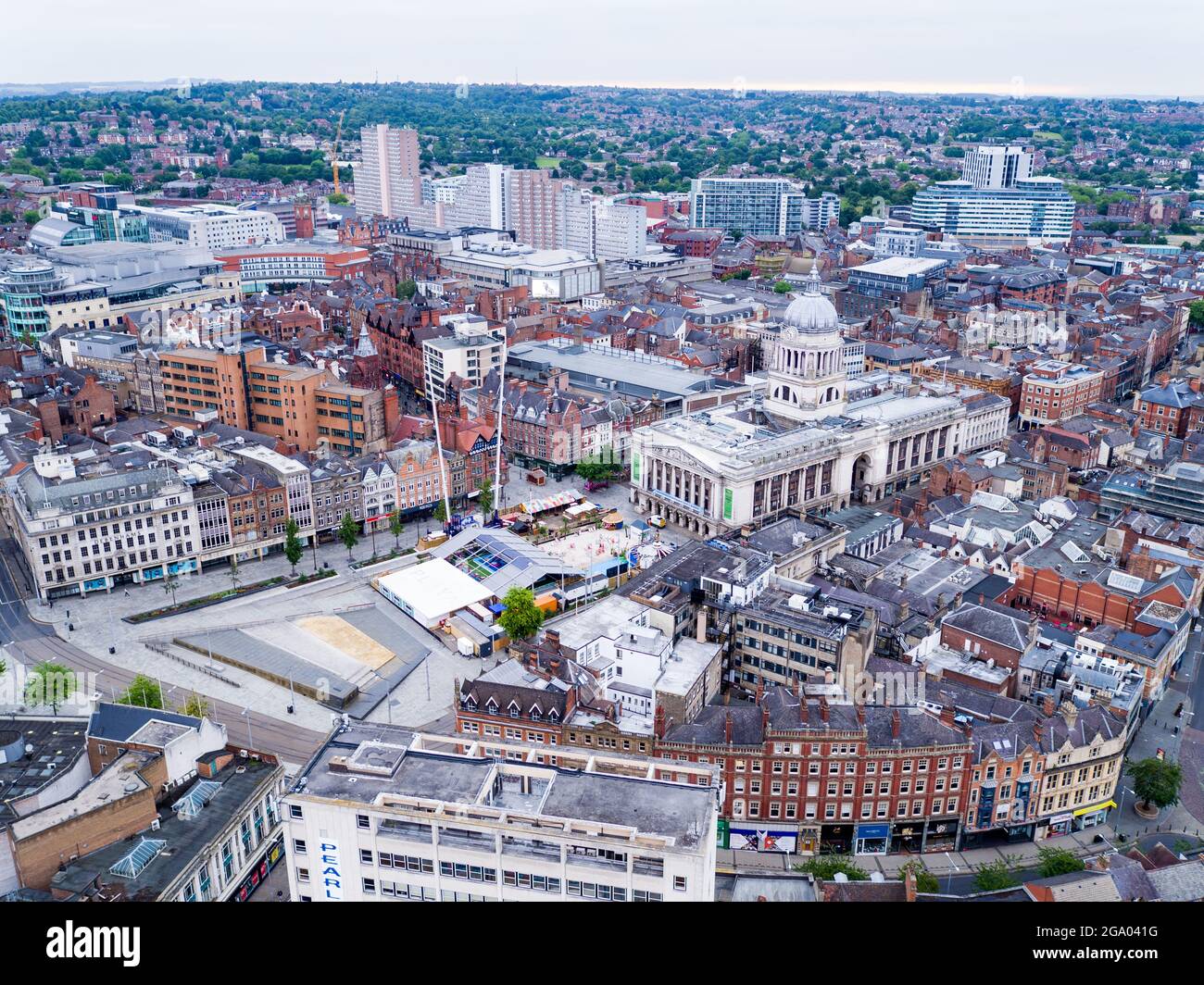Aerial Image Nottingham City Centre Stock Photo Alamy