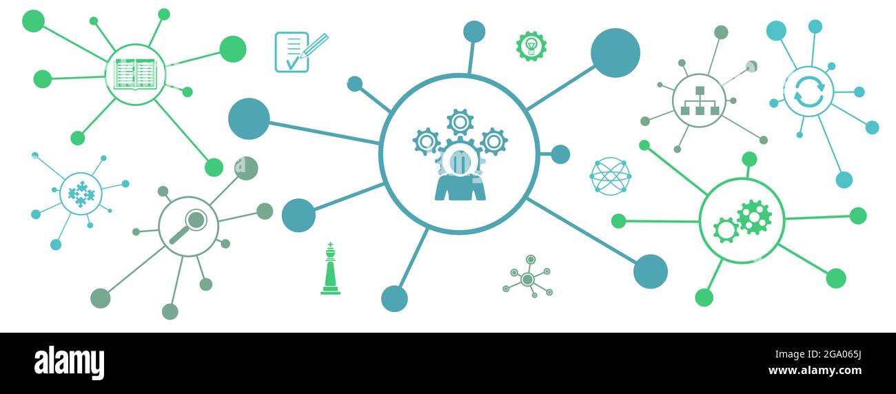Concept of competence with connected icons Stock Photo - Alamy