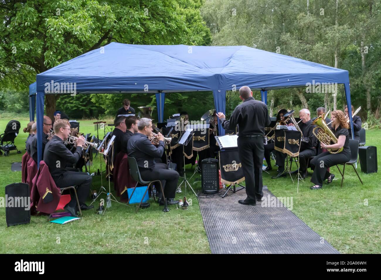 Grimsdyke Brass Band playing for a Family Fun Day at Canons Park
