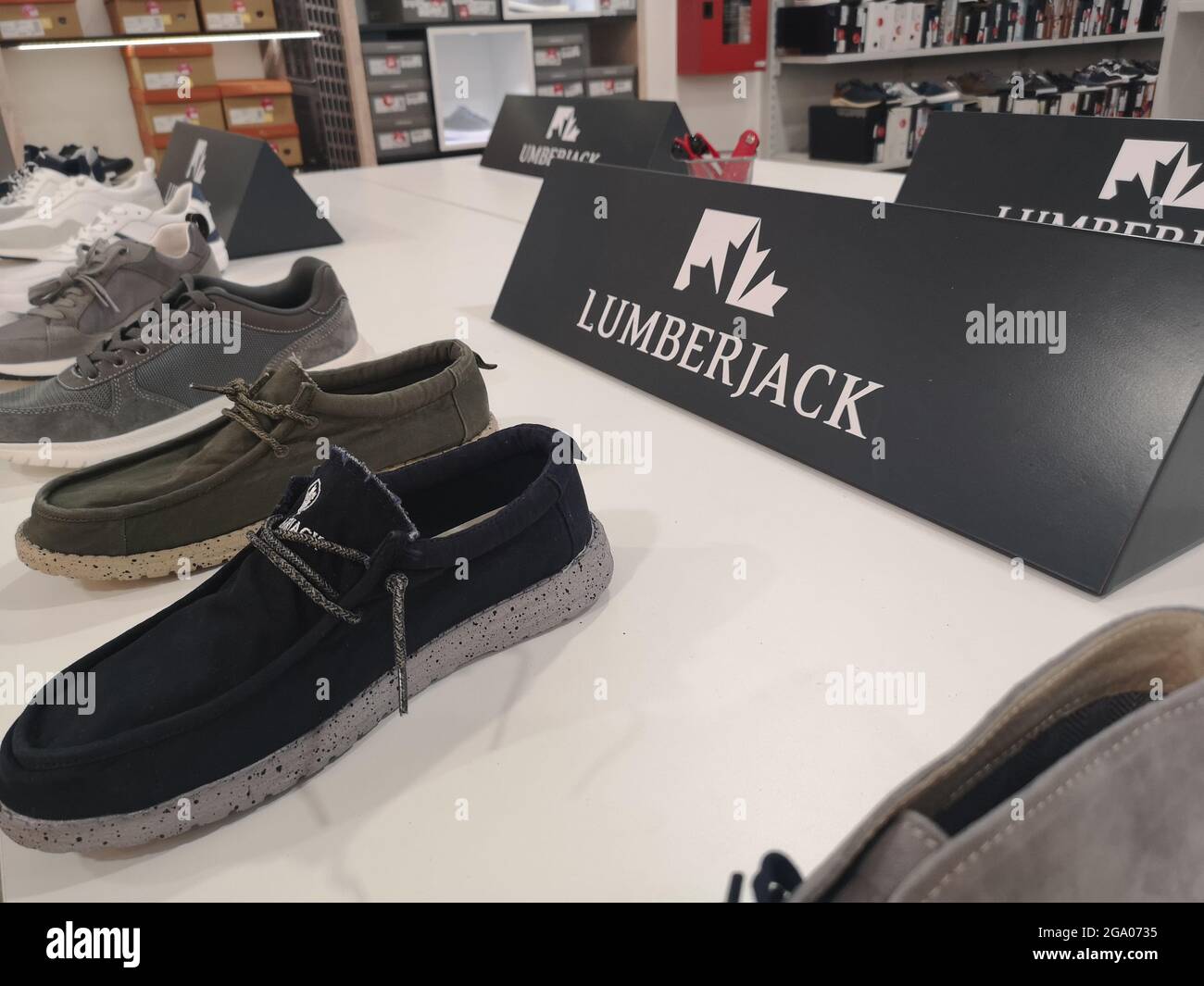 PESCARA ITALY Jul 24 2021 Lumberjack brand in shoe shop in Pescara Stock Photo Alamy