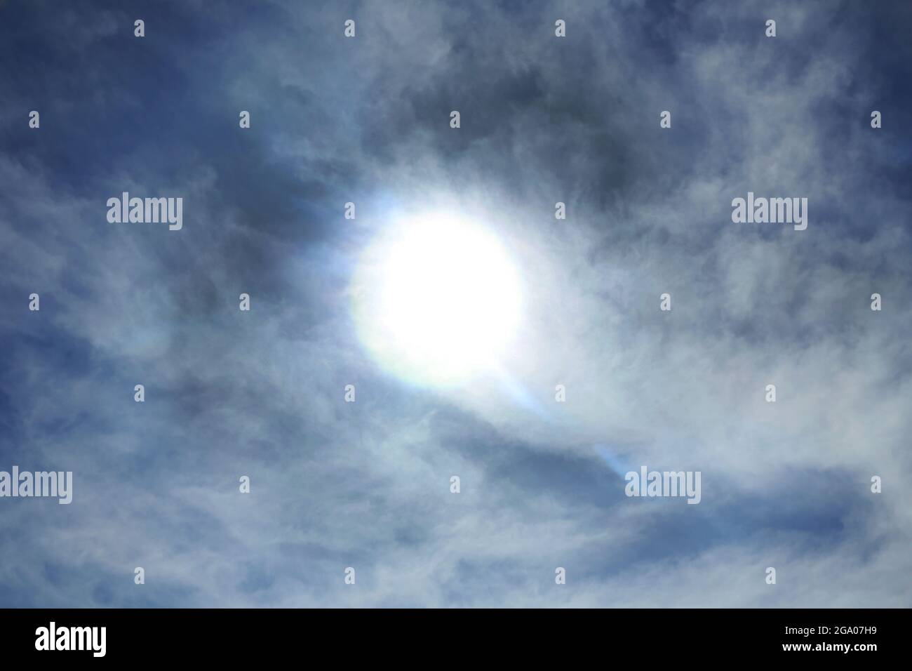Blue sky with white clouds.blue sky with cloud closeup . Blue sky and clouds background material. Stock Photo