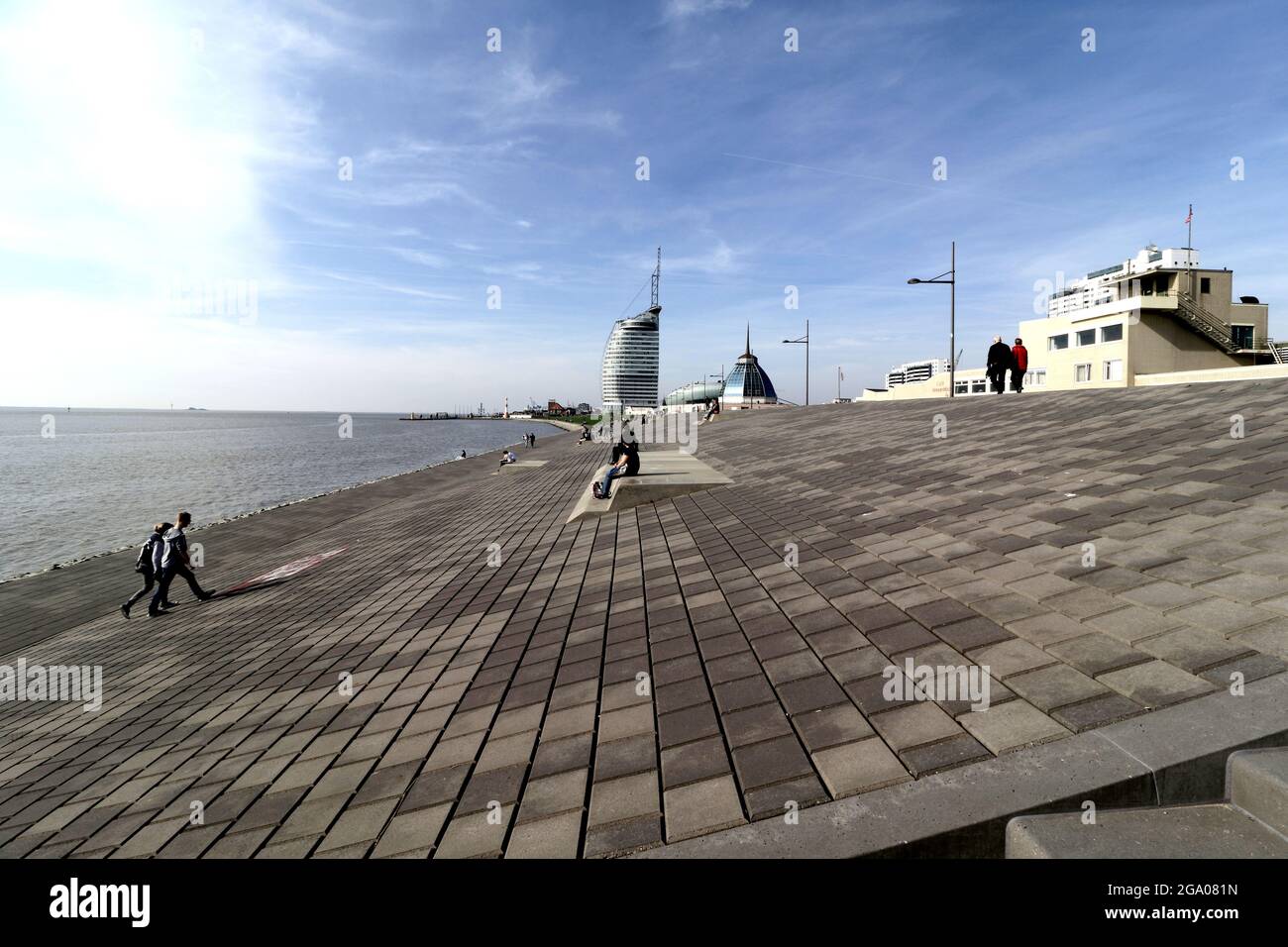 BREMERHAVEN, GERMANY - Jul 27, 2021: View of the "Hafenwelten" in Bremerhaven Stock Photo