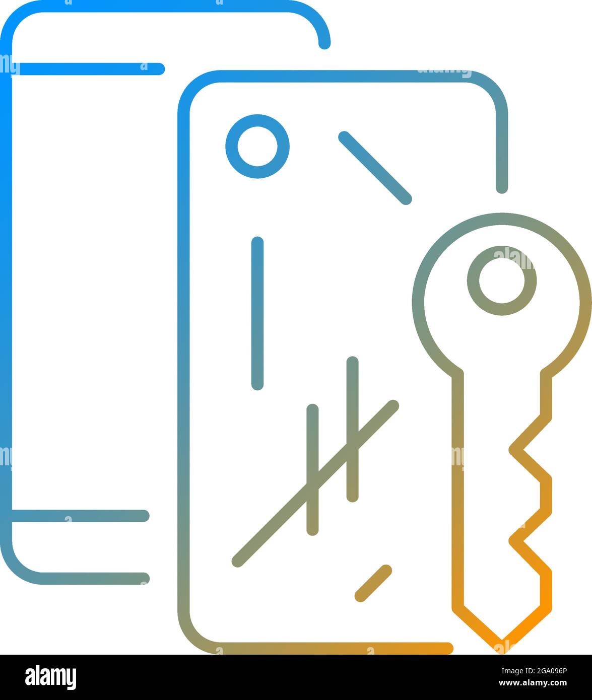 Scratched housing gradient linear vector icon Stock Vector