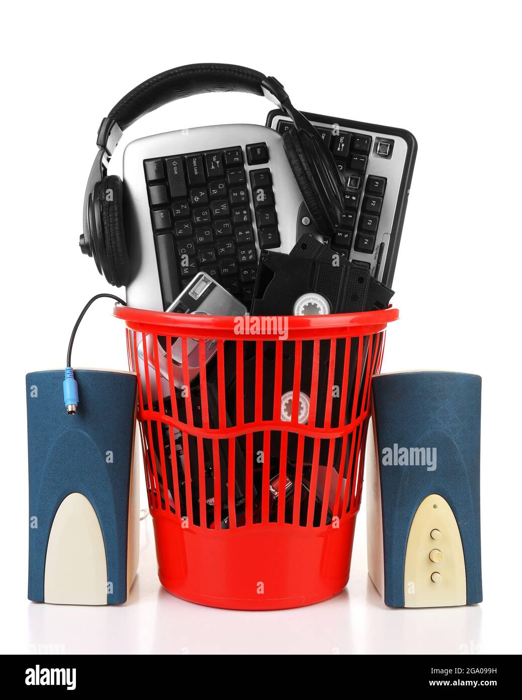 Old computer equipment isolated on white Stock Photo Alamy