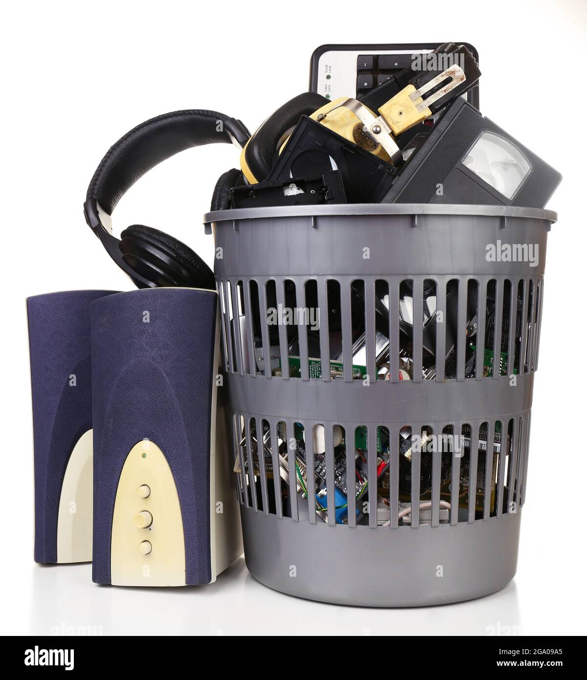 Old computer equipment isolated on white Stock Photo Alamy