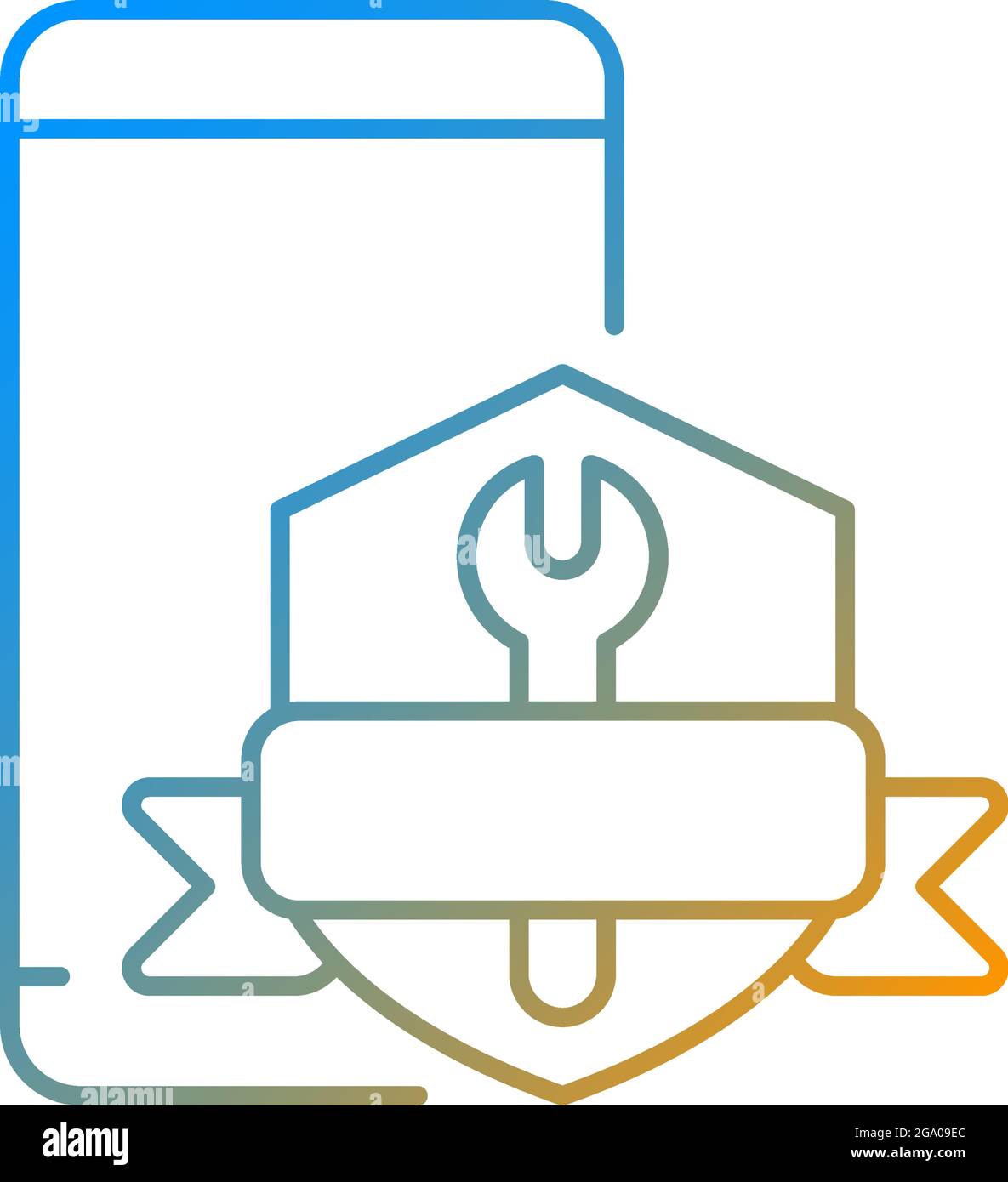 Phone repair warranty gradient linear vector icon Stock Vector