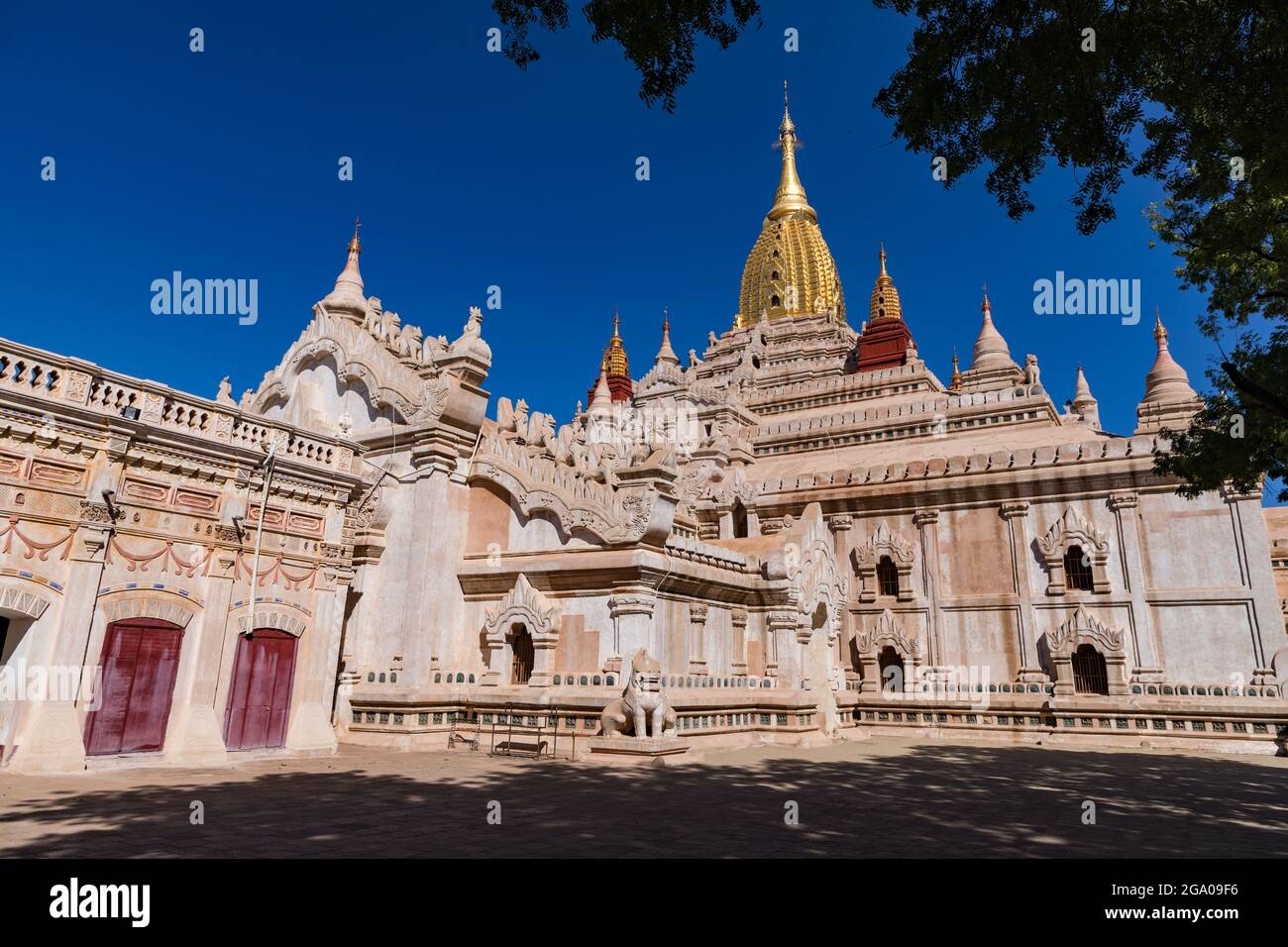 The restored Ananda Temple in the Bagan World Heritage Site in Myanmar Stock Photo