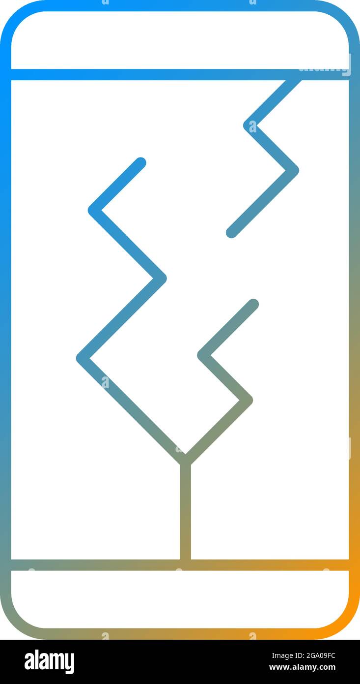 Screen damage gradient linear vector icon Stock Vector