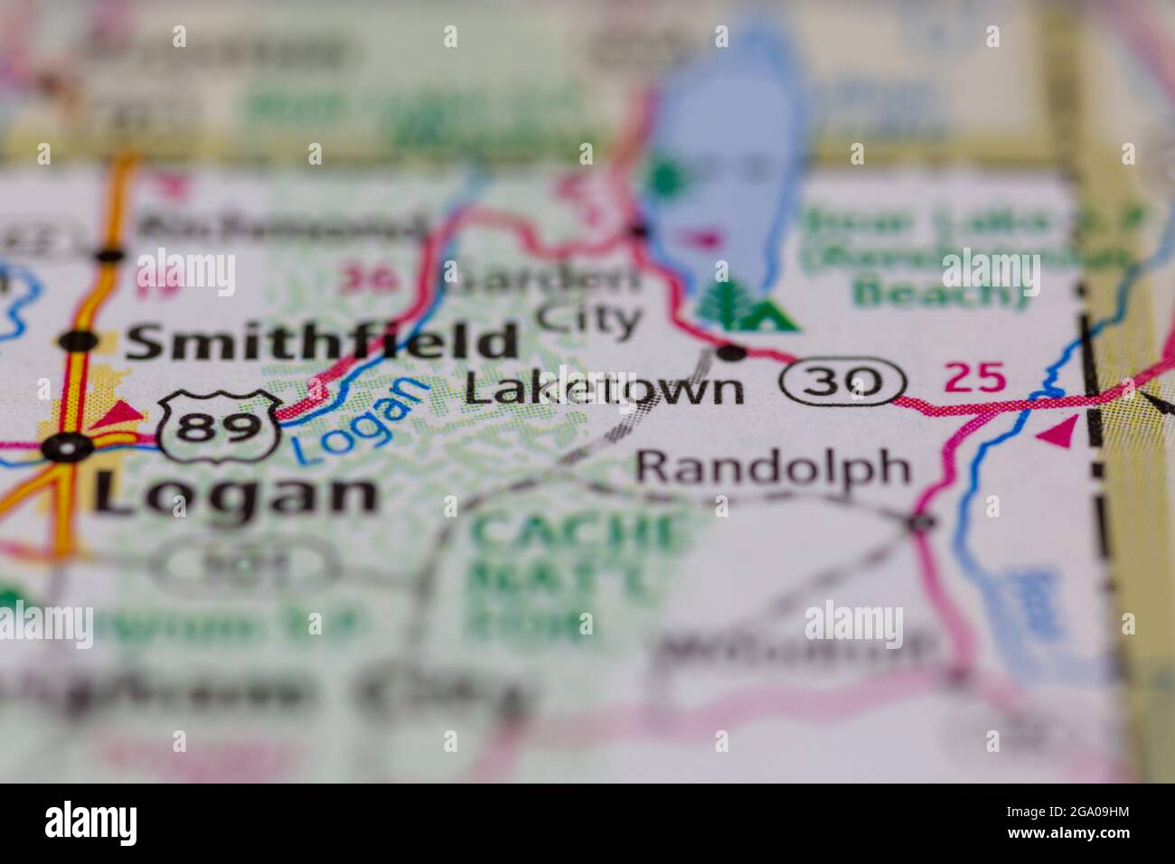 Laketown Utah USA shown on a road map or Geography map Stock Photo Alamy