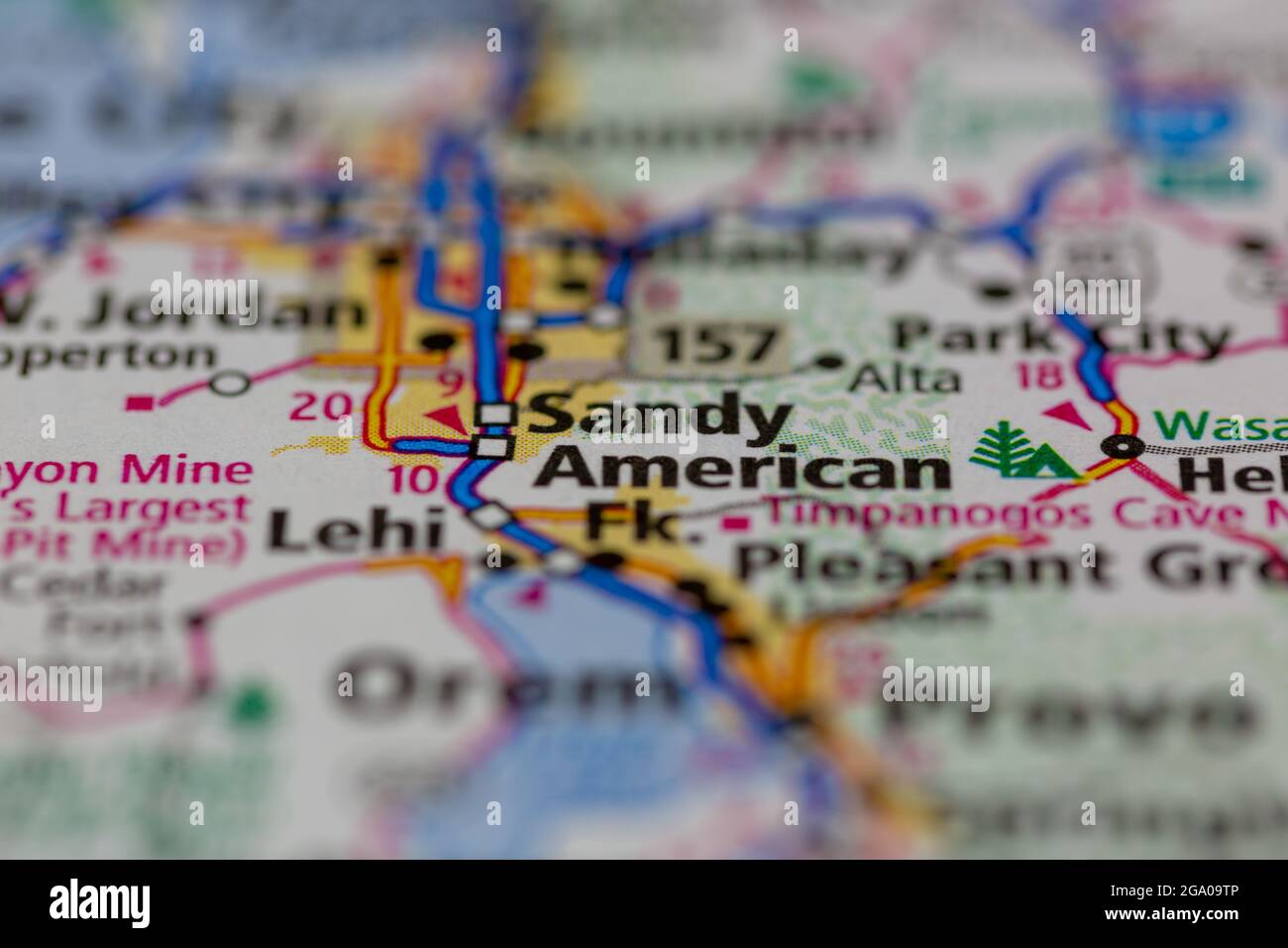 Sandy Utah USA shown on a road map or Geography map Stock Photo Alamy