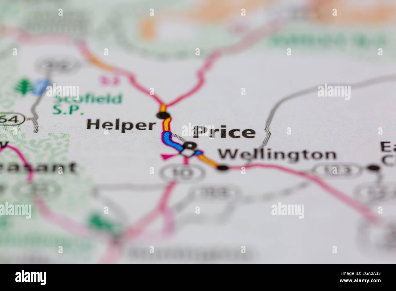 Price Utah USA shown on a road map or Geography map Stock Photo