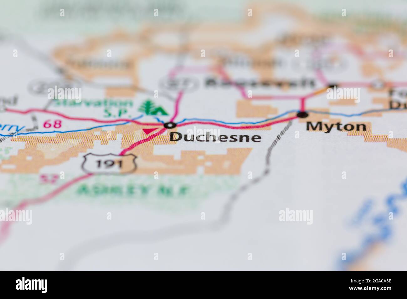 Duchesne Utah USA shown on a road map or Geography map Stock Photo Alamy
