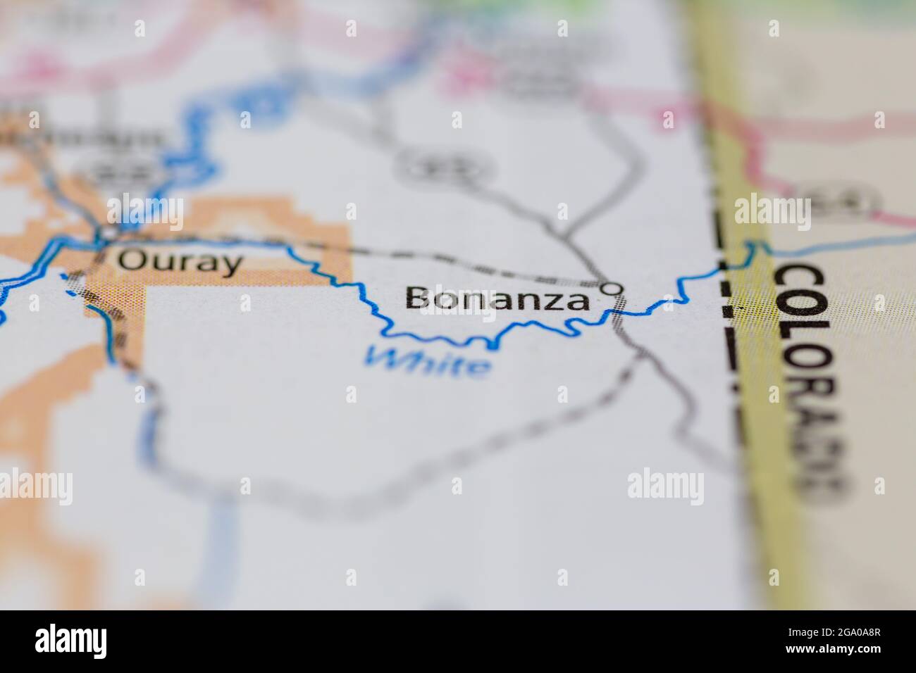 Bonanza Utah USA shown on a road map or Geography map Stock Photo Alamy