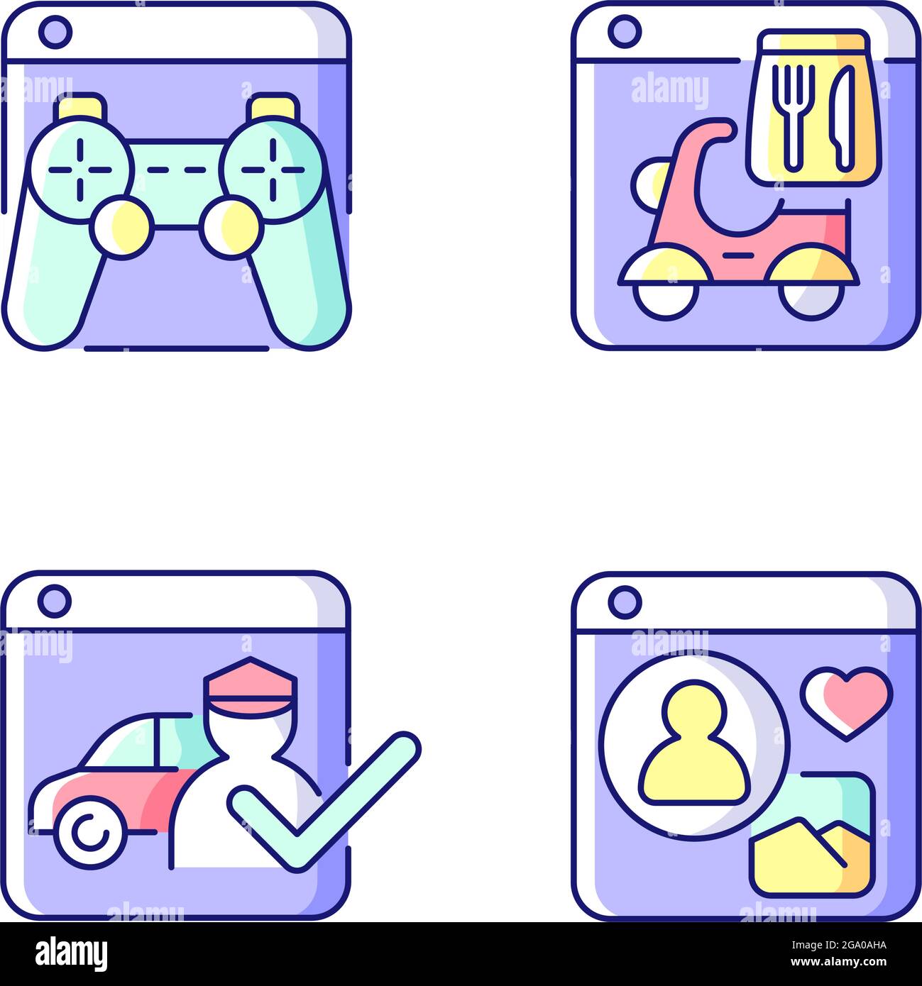 Platform business RGB color icons set Stock Vector Image & Art - Alamy