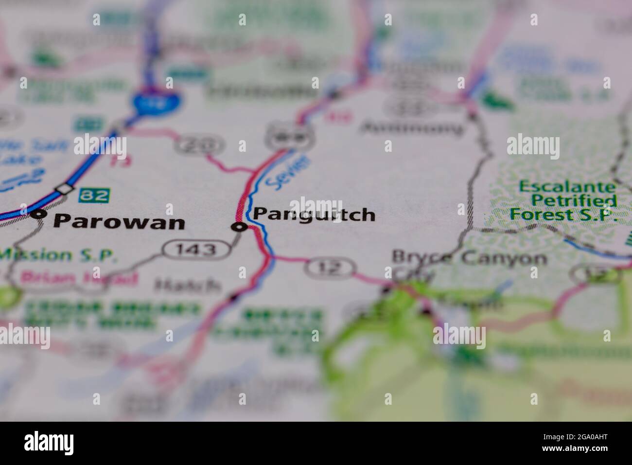 Panguitch on a map hires stock photography and images Alamy
