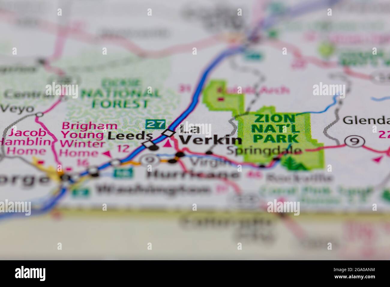 La Verkin Utah USA shown on a road map or Geography map Stock Photo Alamy