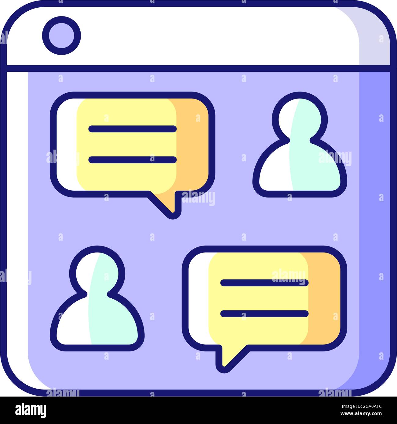 Social discussion platforms RGB color icon Stock Vector Image & Art Alamy