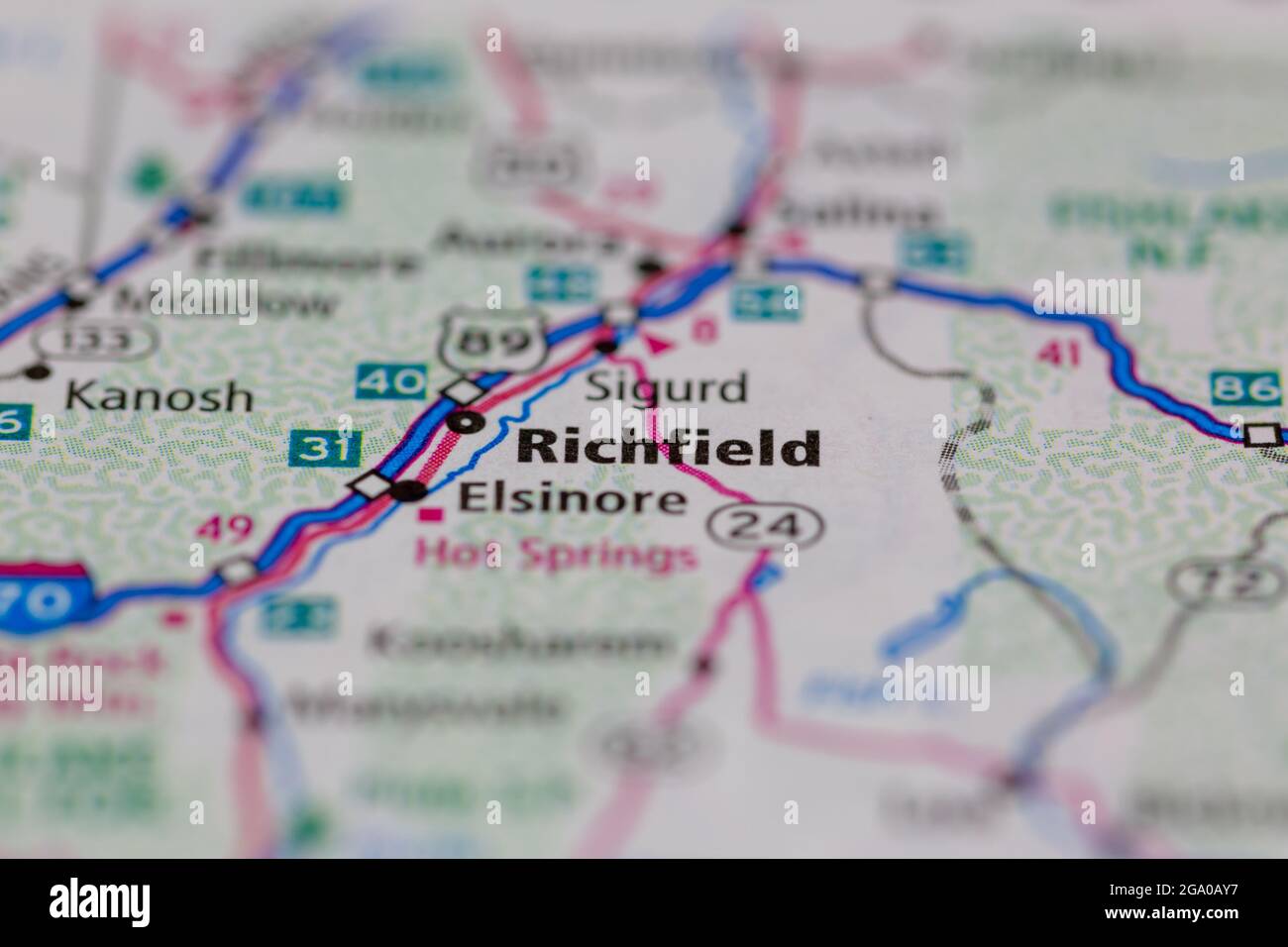 Richfield Utah USA shown on a road map or Geography map Stock Photo - Alamy
