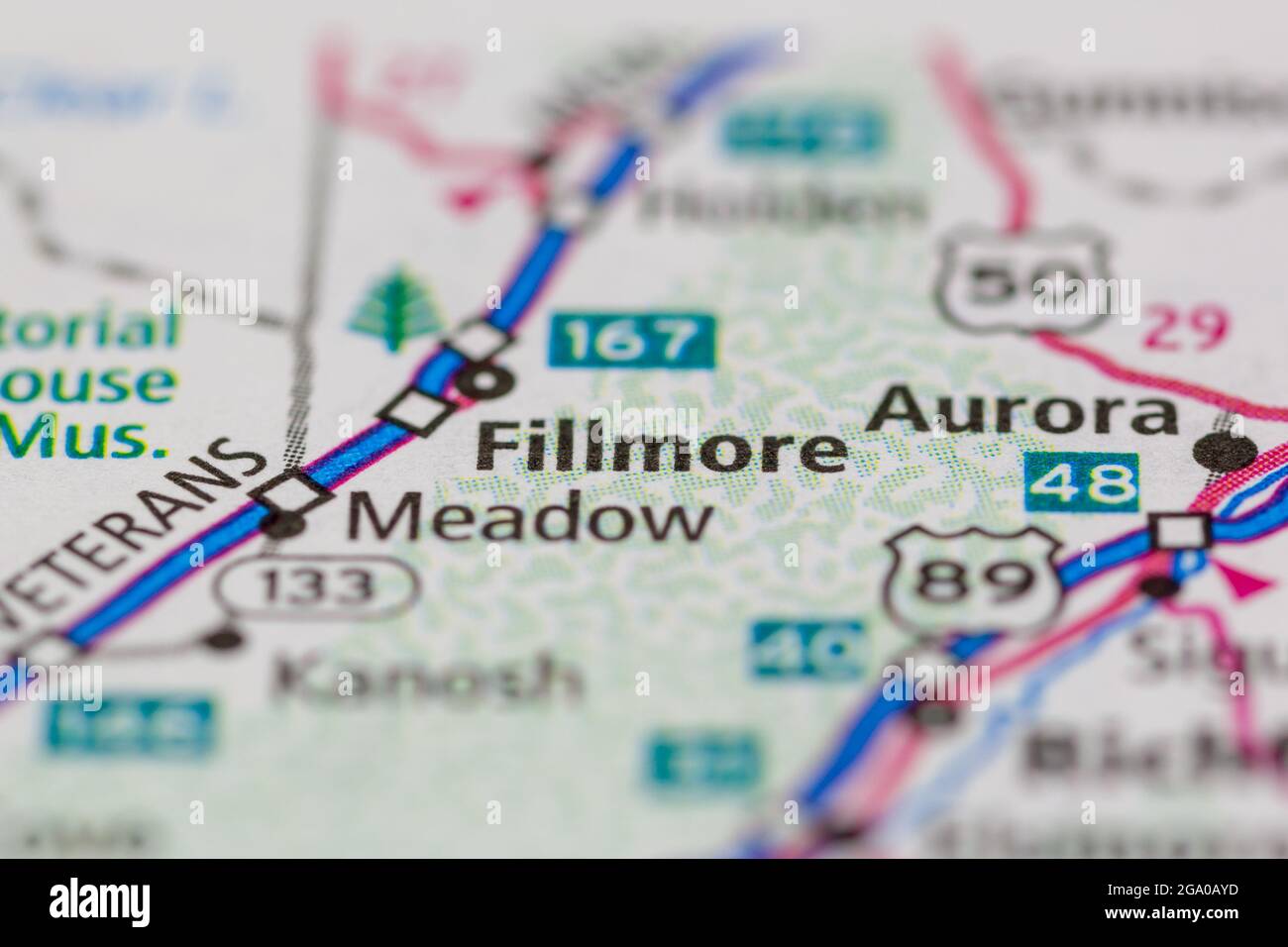 Fillmore Utah Usa Shown On A Road Map Or Geography Map 2GA0AYD 
