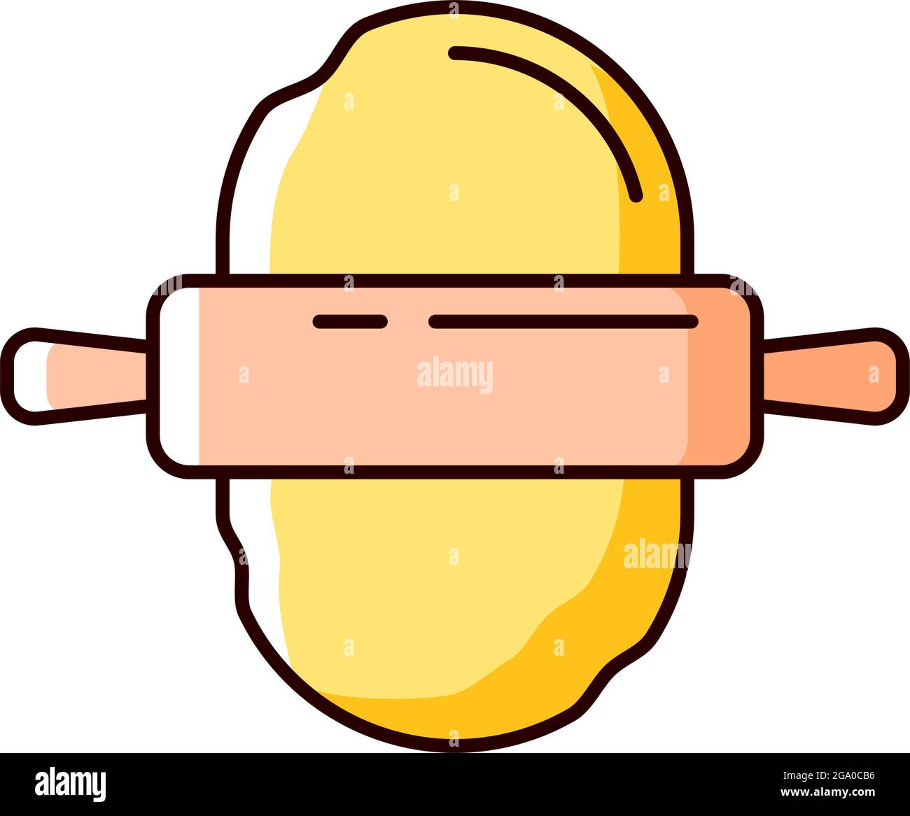Roll out dough RGB color icon Stock Vector