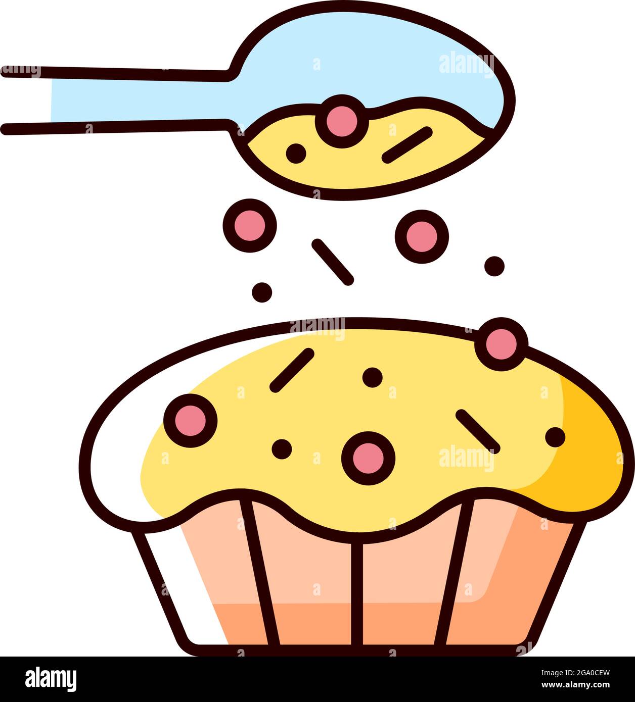 Sprinkle for baking RGB color icon Stock Vector