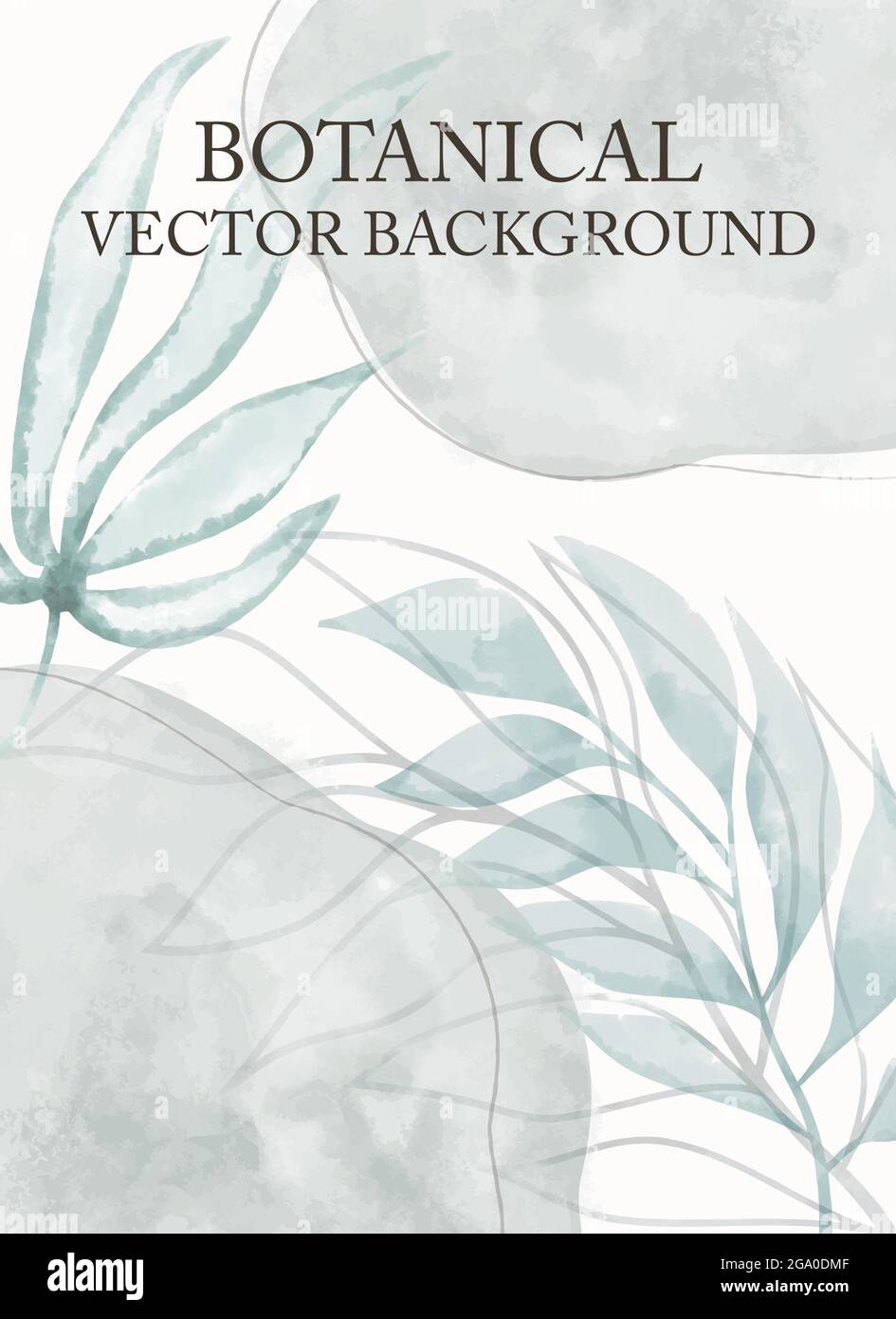 abstract soft botanical watercolor background for posters or cards, vector illustration Stock Vector