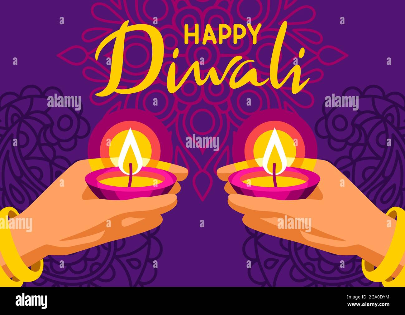 Happy Diwali greeting card. Deepavali or dipavali festival of ...