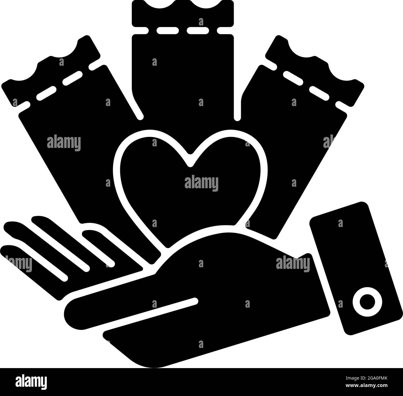 Charitable lottery game black glyph icon Stock Vector