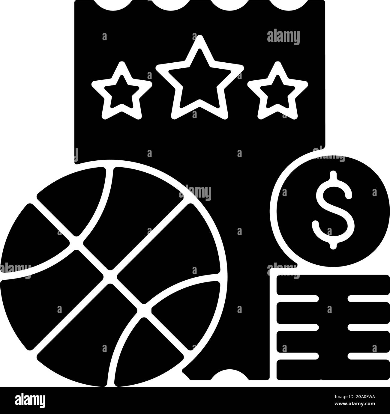 Sports lottery black glyph icon Stock Vector