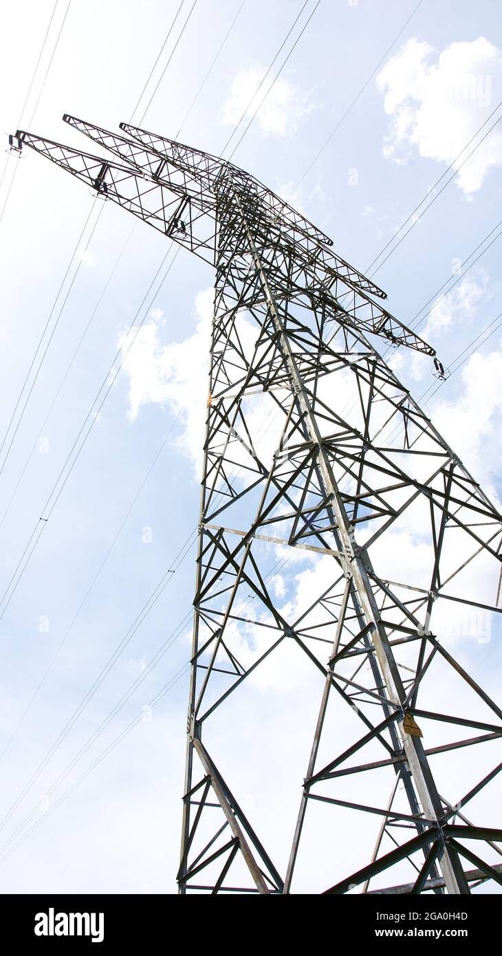 High voltage towers in the Delta del Llobregat, Barcelona, Catalunya