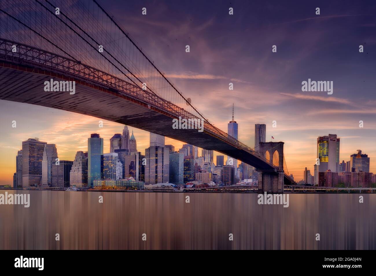 New York City Skyline and the Brooklyn Bridge Stock Photo - Alamy