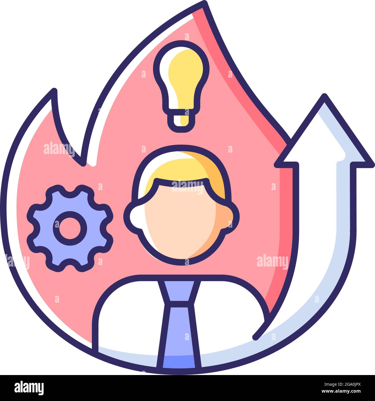 Increased motivation RGB color icon Stock Vector