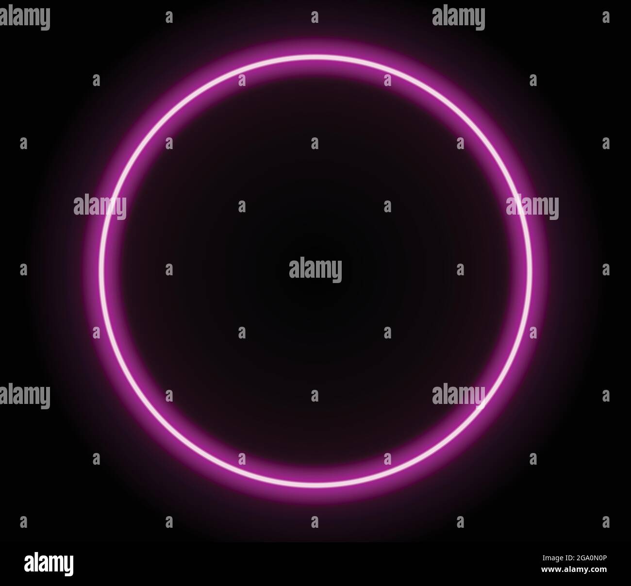 Bright neon ring light. Pink neon circle vector illustration on dark ...