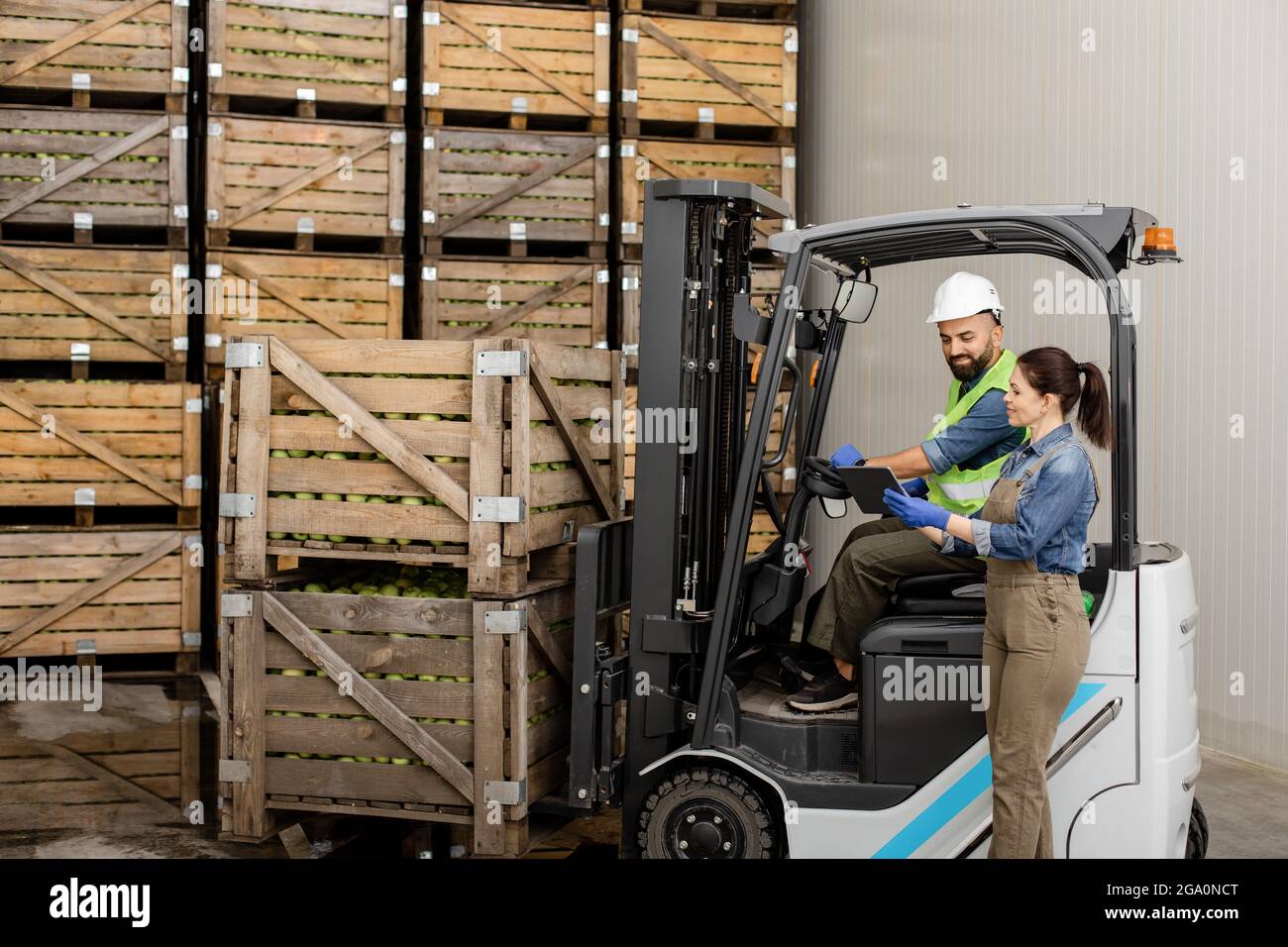 Logistics, storage and delivery, warehouse loading management Stock Photo