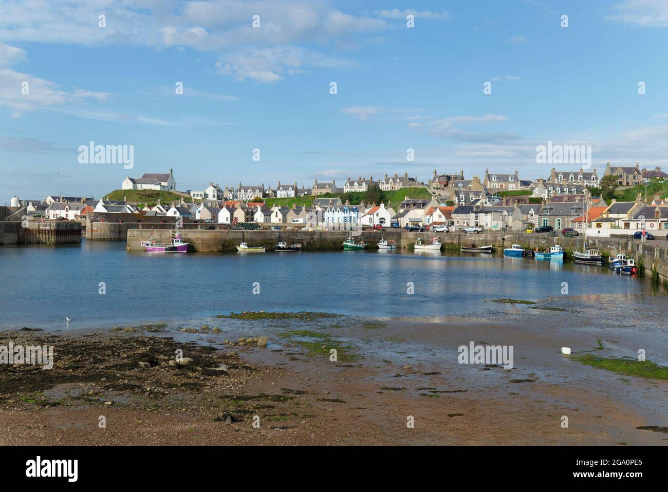 Findochty harbour and village, Moray, Scotland Stock Photo